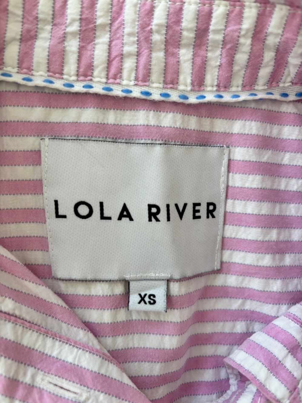 Lola River Seersucker Striped Button Down Shirt Women’s Size XS - Picture 5 of 10